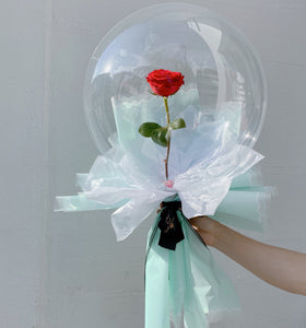 HBQ Single Rose in Balloon